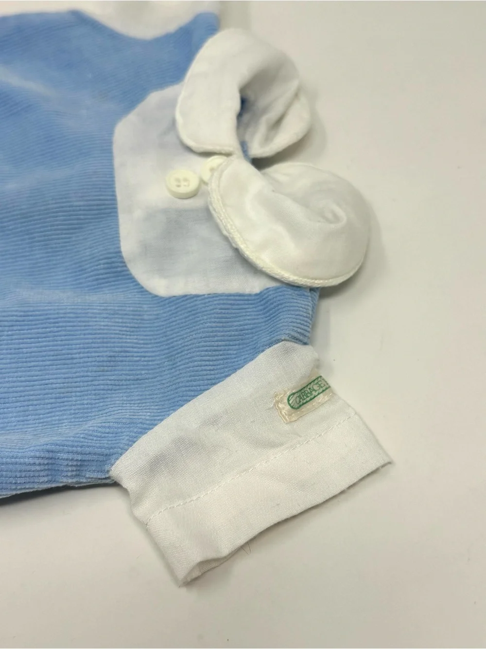 Vintage Cabbage Patch Kids Doll Baby Corduroy Elephant Romper Coleco Blue White